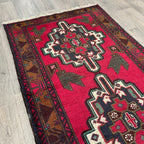 Vintage Afghan Herati Baluch Rug c. 1980