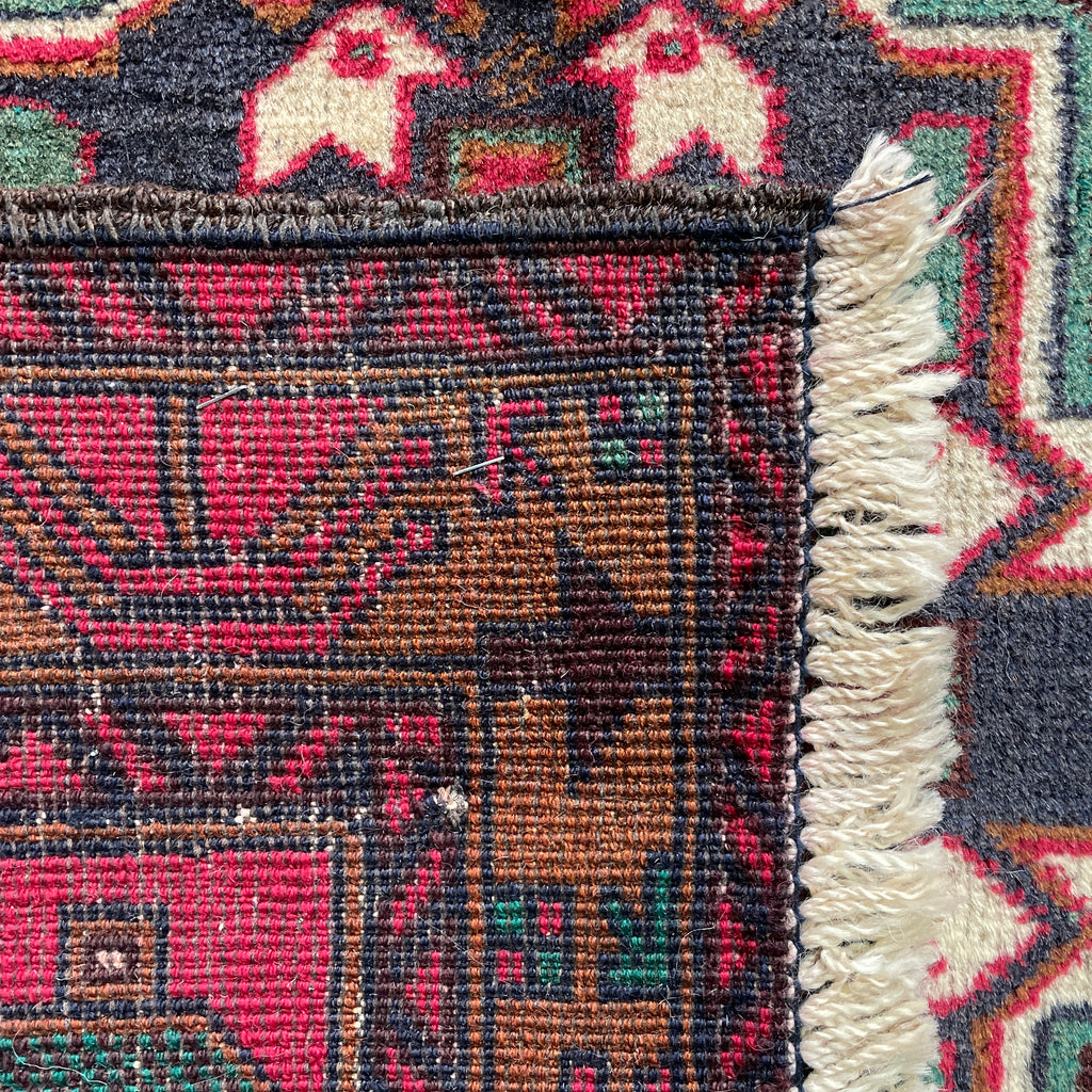 Vintage Afghan Herati Baluch Rug c. 1980