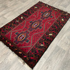 Vintage Afghan Herati Baluch Rug c. 1980