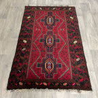 Vintage Afghan Herati Baluch Rug c. 1980