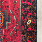 Vintage Afghan Herati Baluch Rug c. 1980
