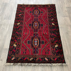 Vintage Afghan Herati Baluch Rug c. 1980