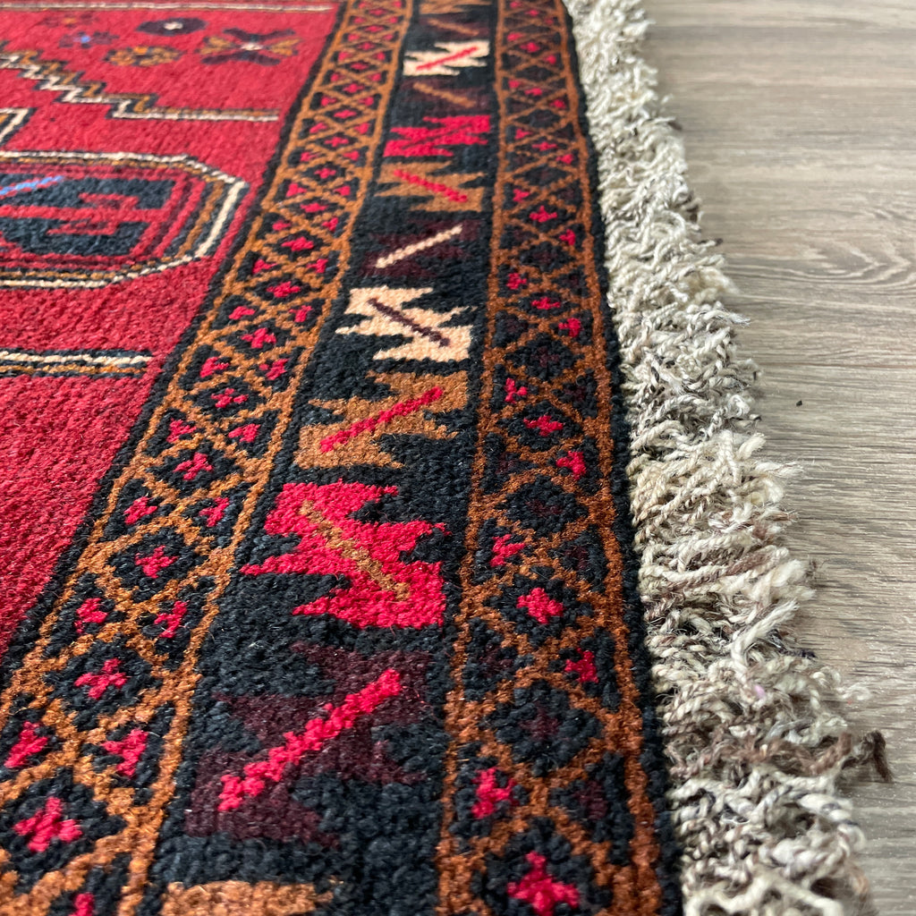 Vintage Afghan Herati Baluch Rug c. 1980