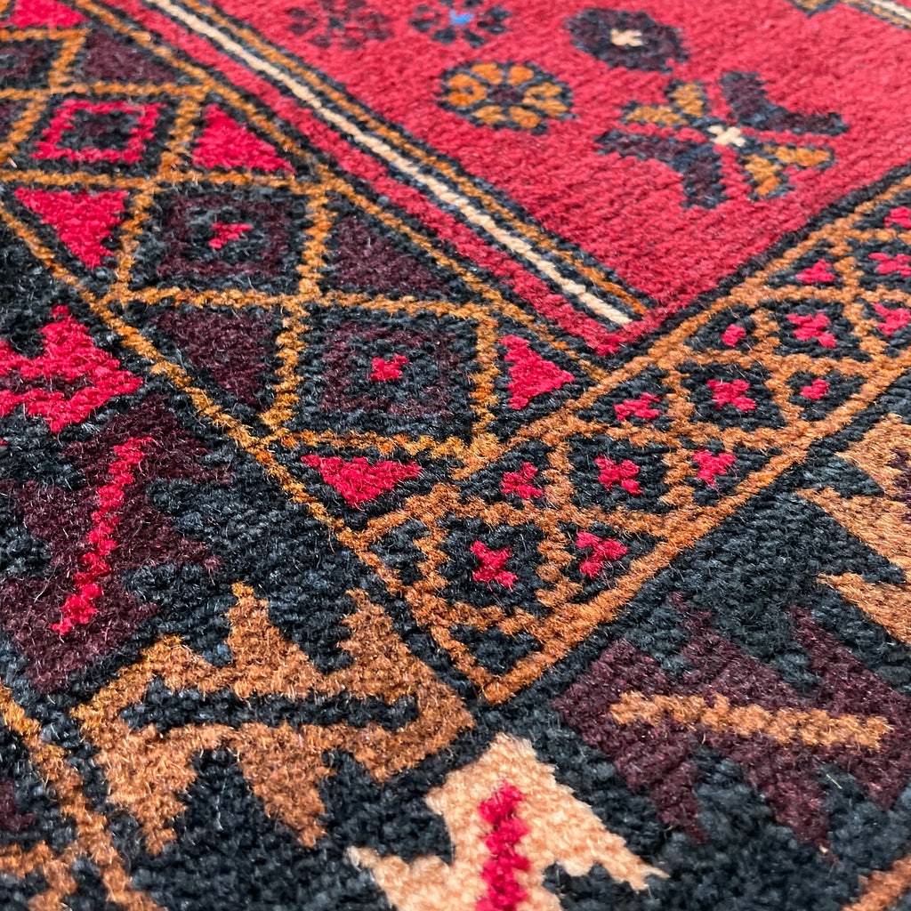 Vintage Afghan Herati Baluch Rug c. 1980