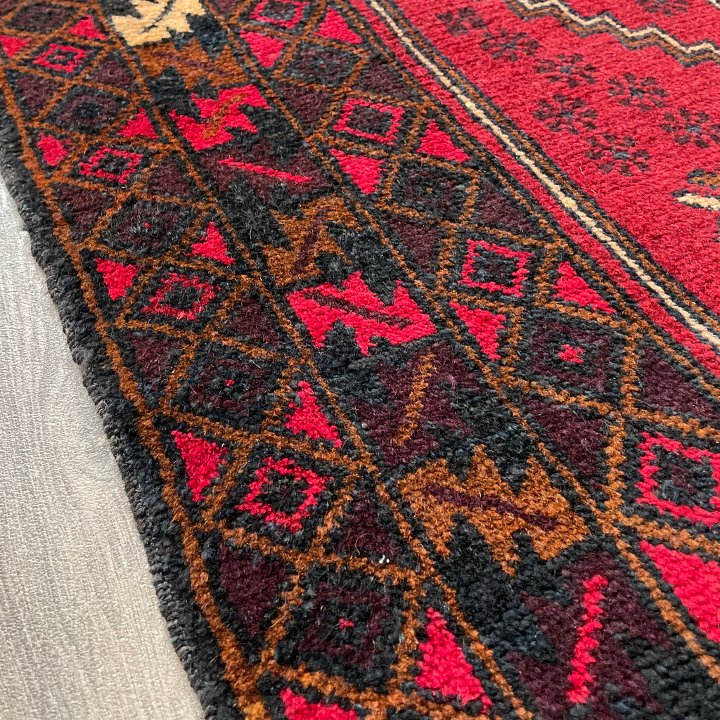 Vintage Afghan Herati Baluch Rug c. 1980