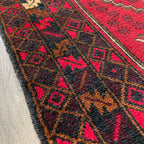 Vintage Afghan Herati Baluch Rug c. 1980