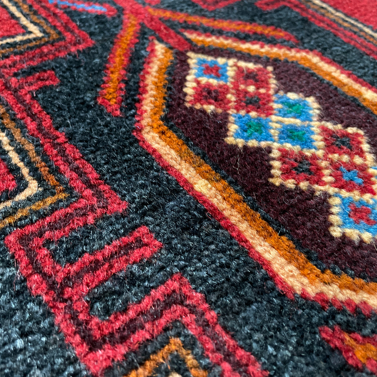 Vintage Afghan Herati Baluch Rug c. 1980