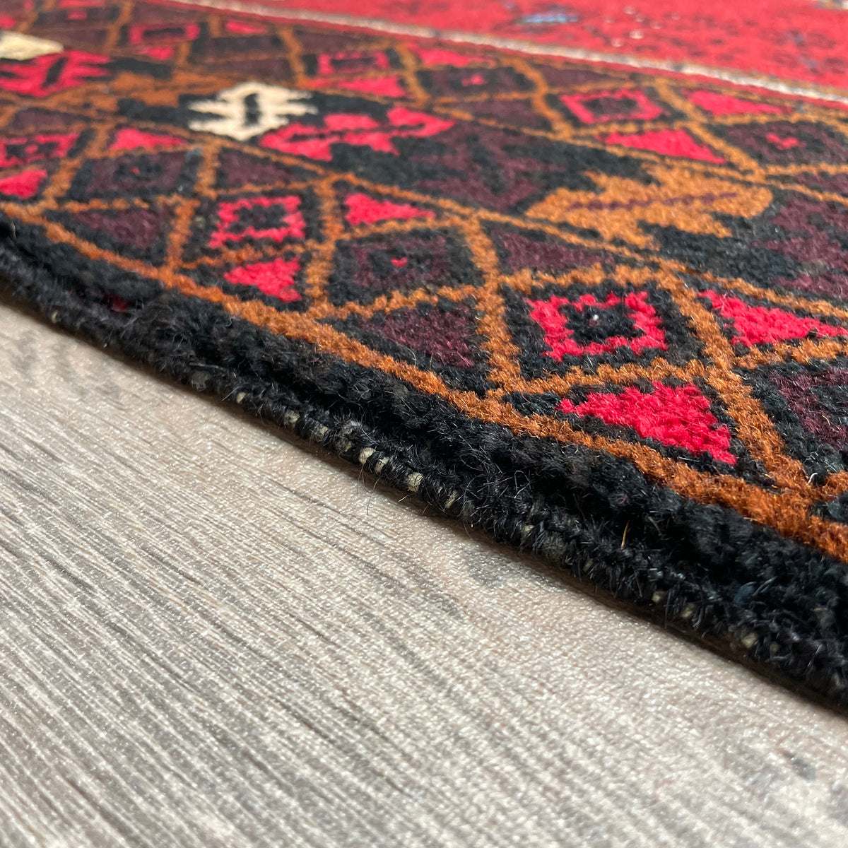 Vintage Afghan Herati Baluch Rug c. 1980