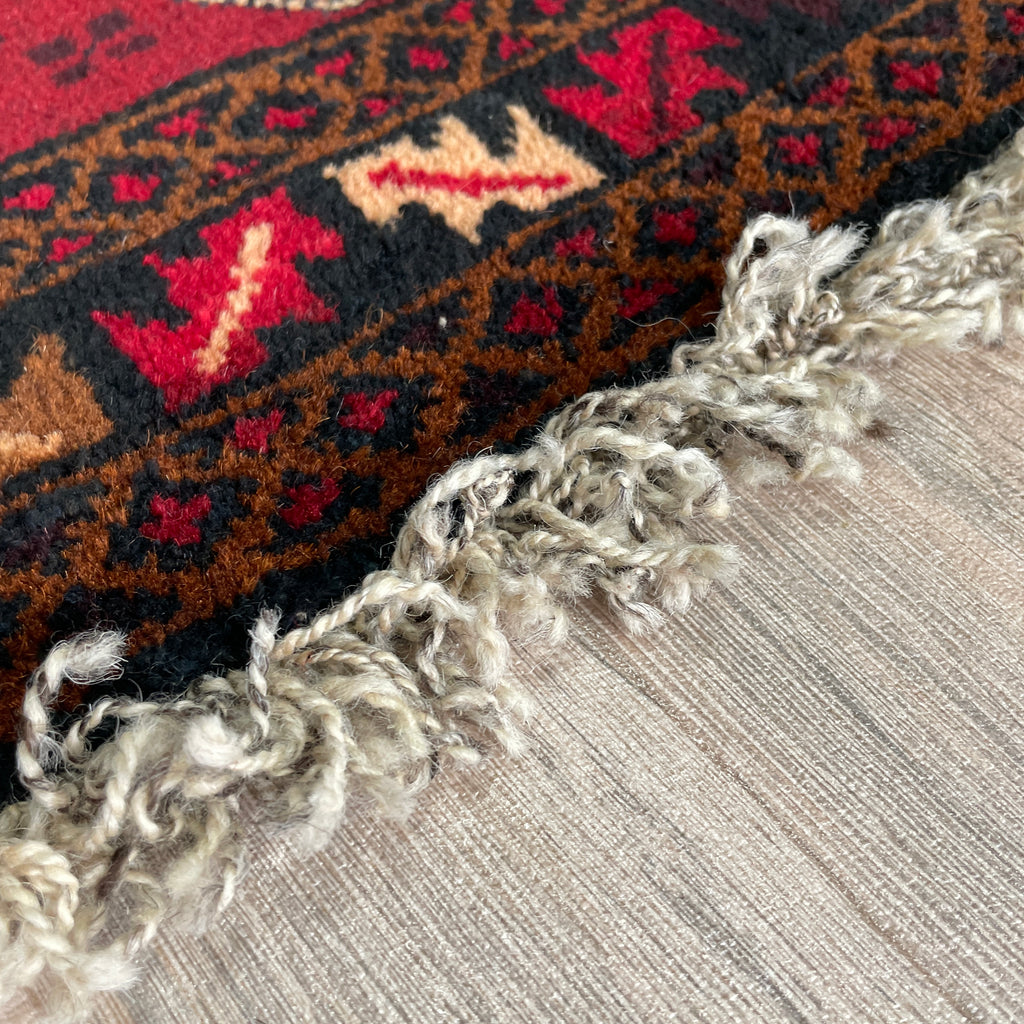 Vintage Afghan Herati Baluch Rug c. 1980