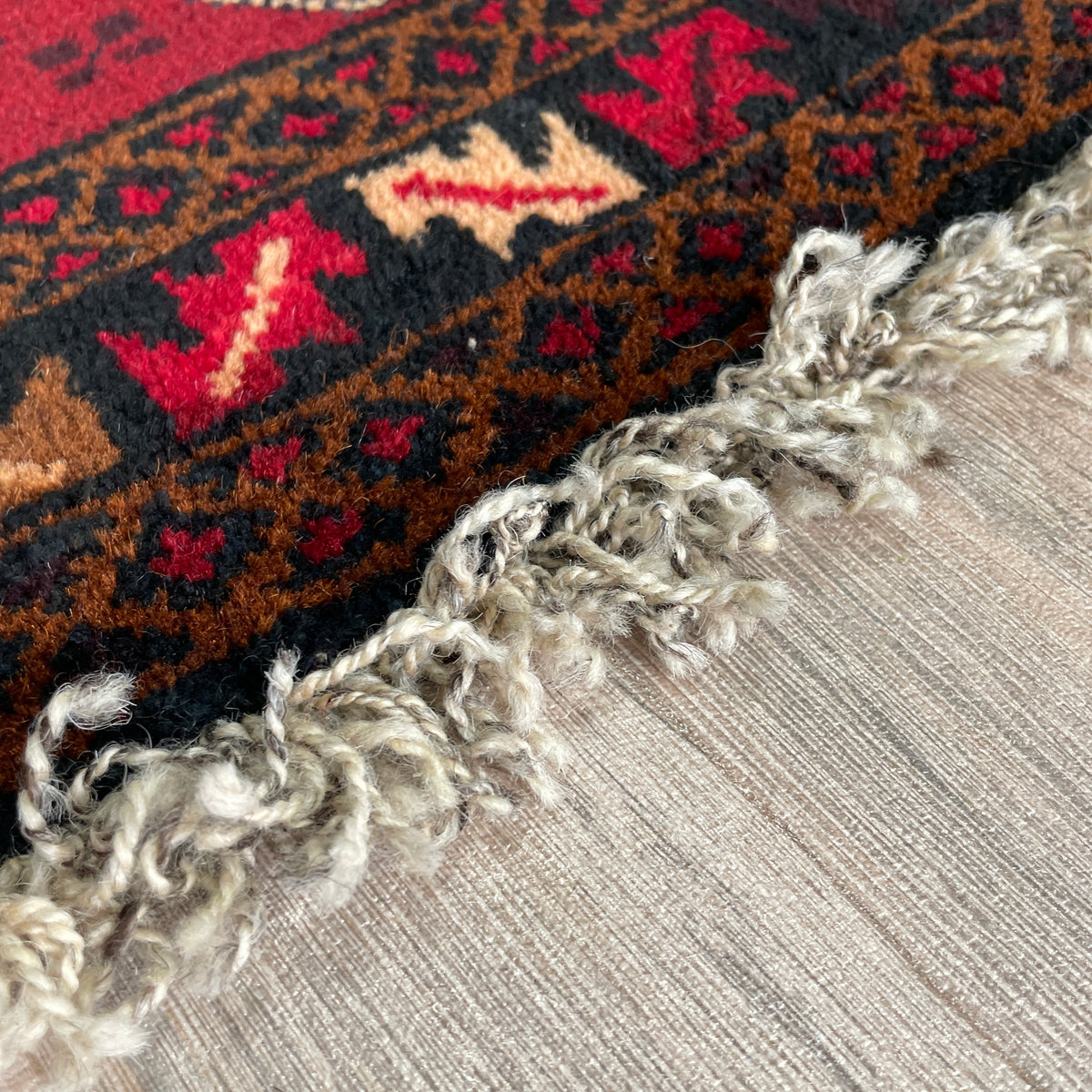 Vintage Afghan Herati Baluch Rug c. 1980