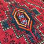 Vintage Afghan Herati Baluch Rug c. 1980