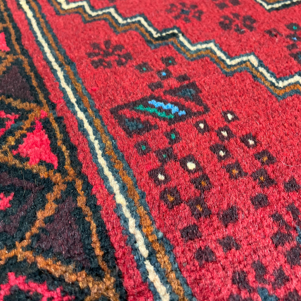 Vintage Afghan Herati Baluch Rug c. 1980