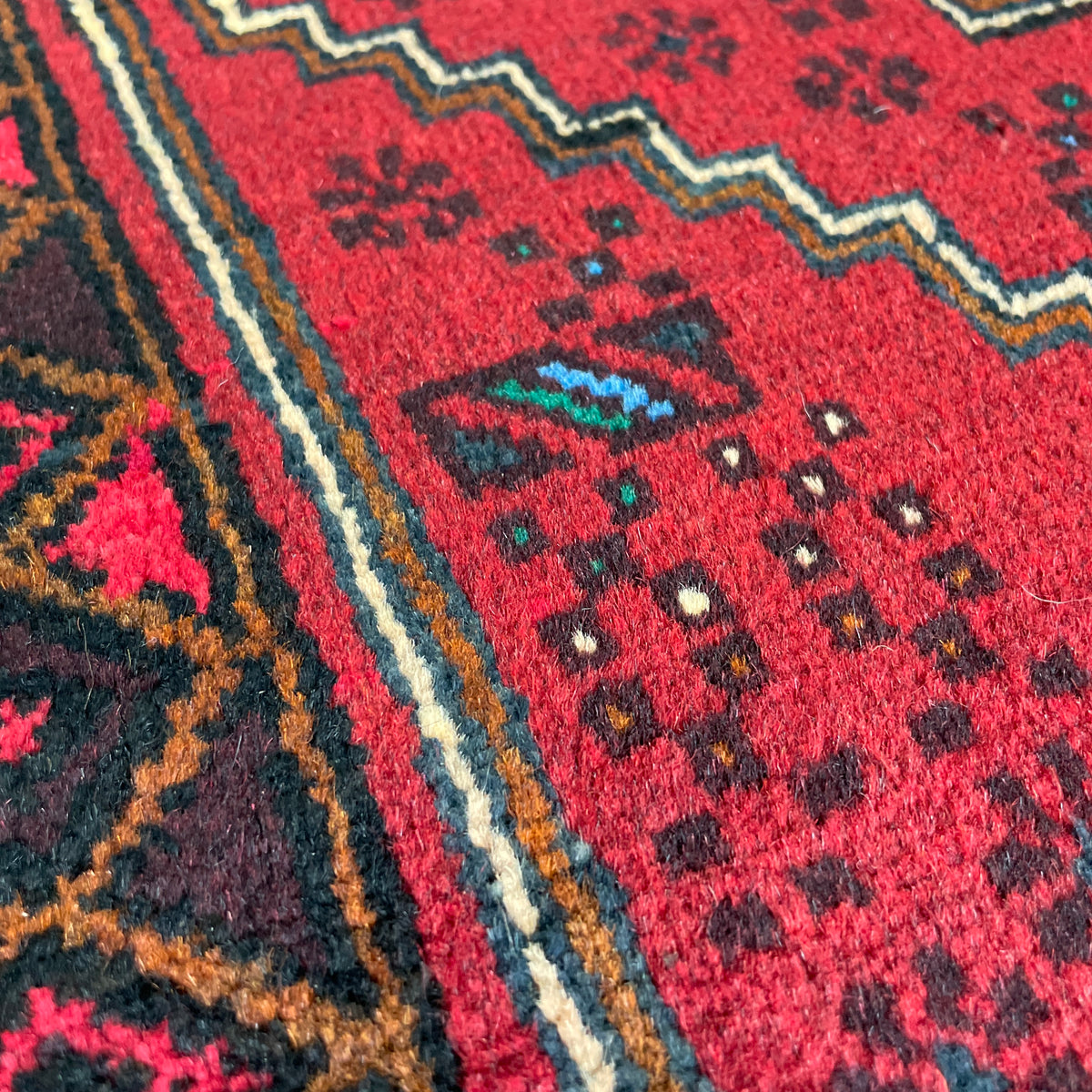 Vintage Afghan Herati Baluch Rug c. 1980