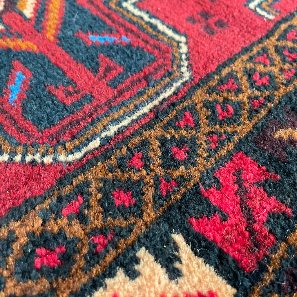 Vintage Afghan Herati Baluch Rug c. 1980