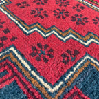 Vintage Afghan Herati Baluch Rug c. 1980