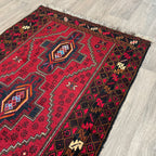 Vintage Afghan Herati Baluch Rug c. 1980