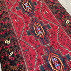 Vintage Afghan Herati Baluch Rug c. 1980