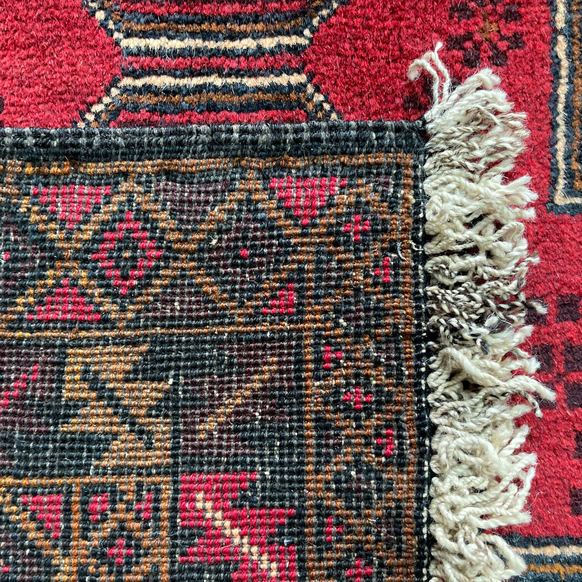 Vintage Afghan Herati Baluch Rug c. 1980