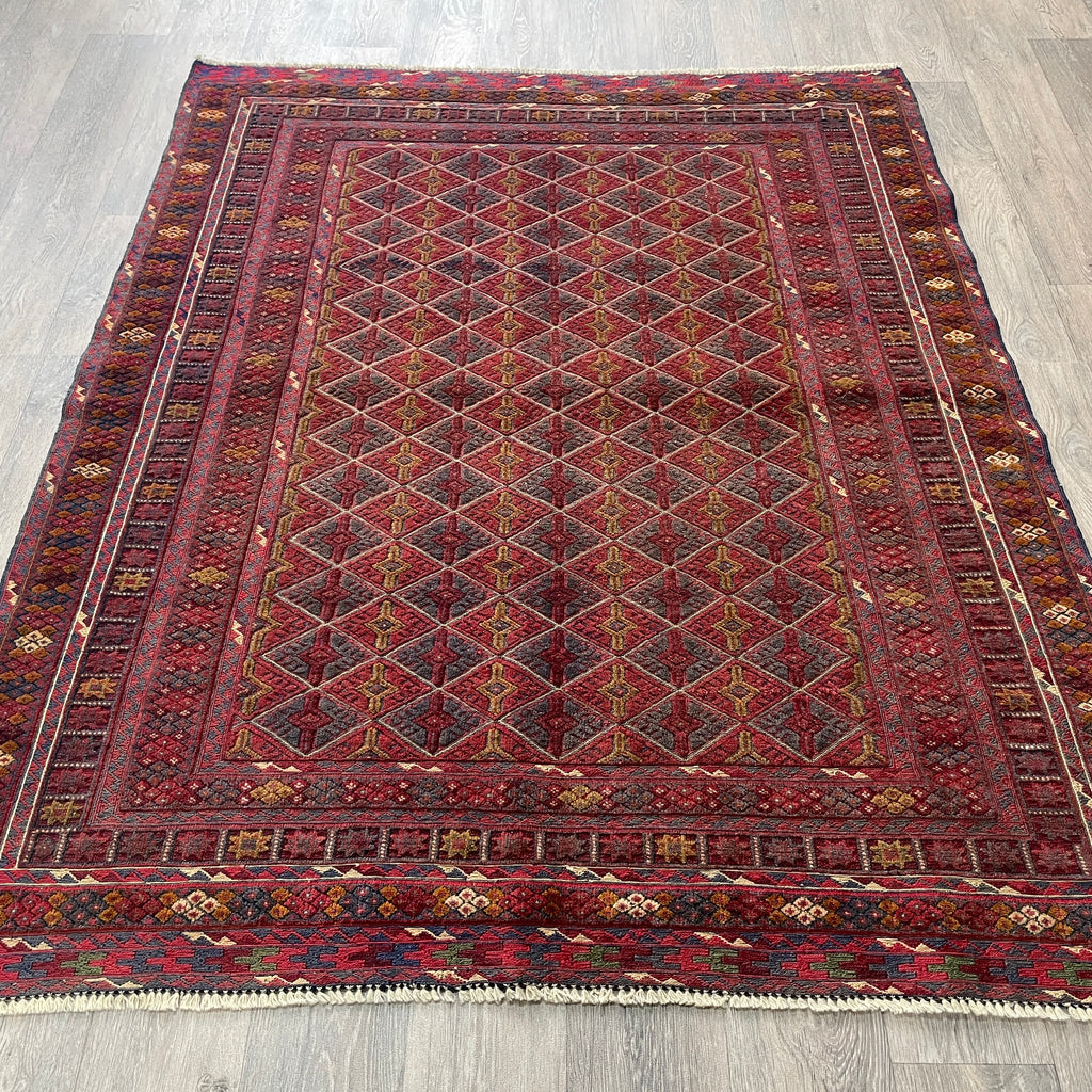 186 x 149 cm | Afghan Fine Mushwani Rug (Belgian Wool)