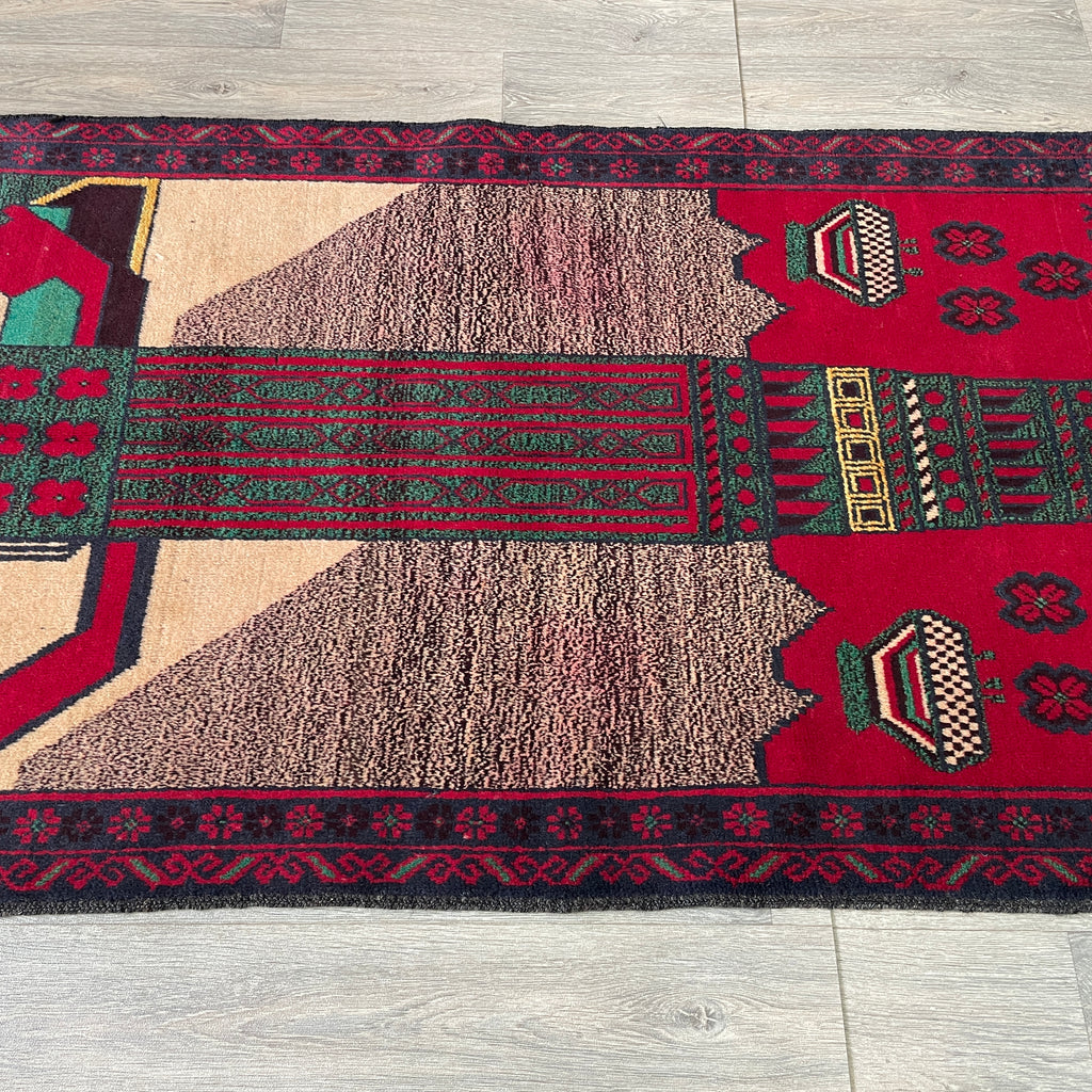 150 x 87 cm | Afghan Herati Baluch Rug (Old 1980)