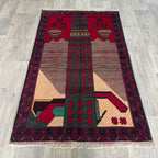 150 x 87 cm | Afghan Herati Baluch Rug (Old 1980) - Khorasan Rugs
