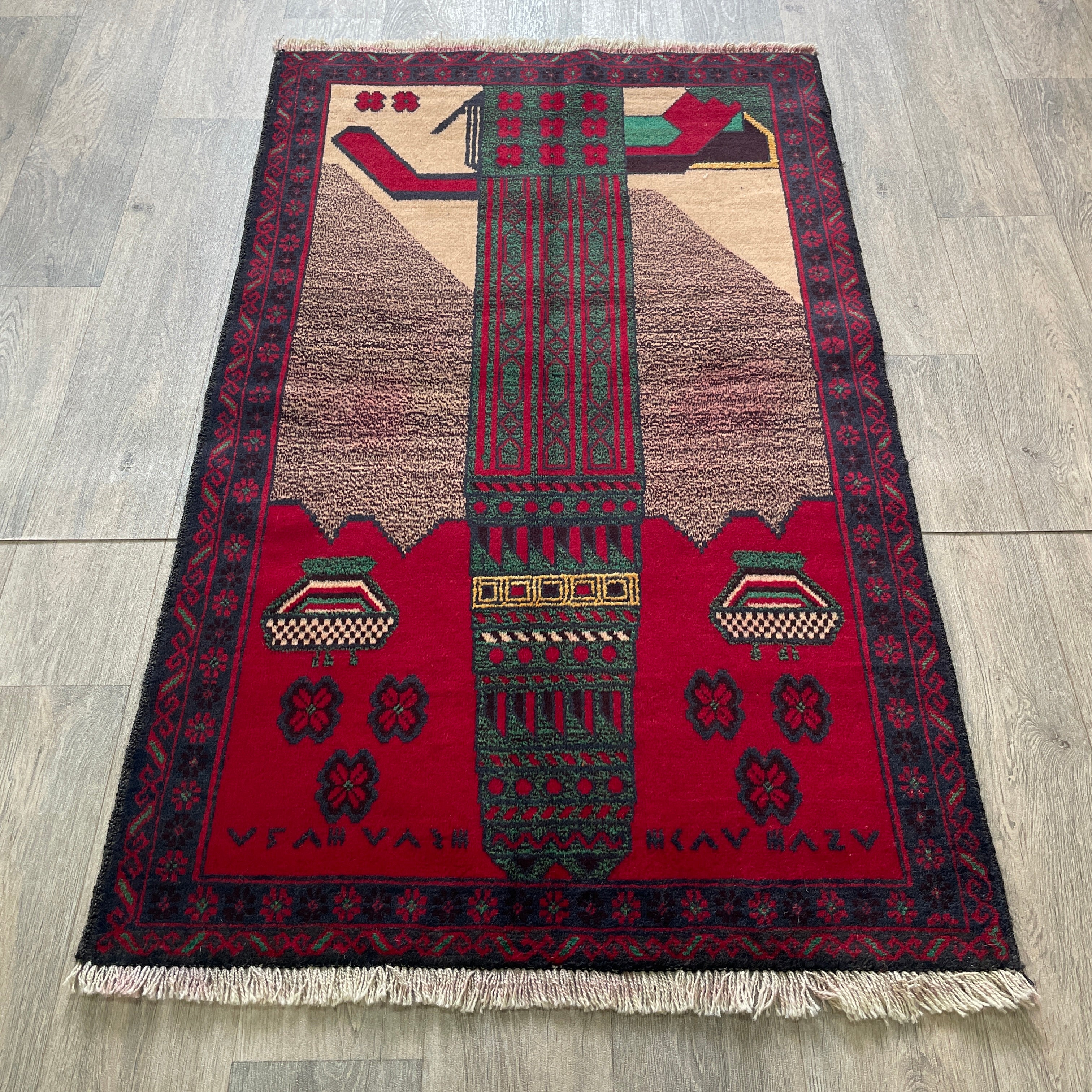 150 x 87 cm | Afghan Herati Baluch Rug (Old 1980) - Khorasan Rugs