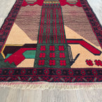 150 x 87 cm | Afghan Herati Baluch Rug (Old 1980) - Khorasan Rugs