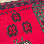 150 x 87 cm | Afghan Herati Baluch Rug (Old 1980) - Khorasan Rugs