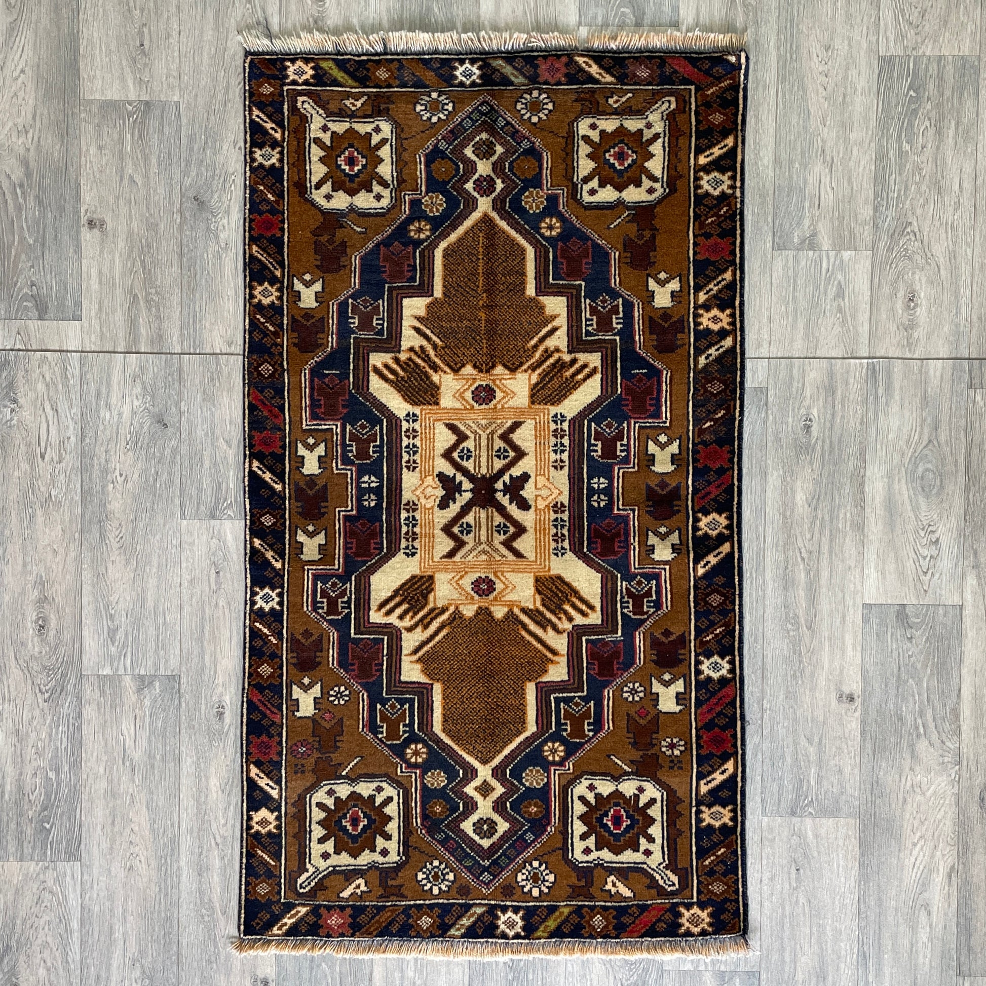 157 x 85 cm | Afghan Herati Baluch Rug (Old 1980)