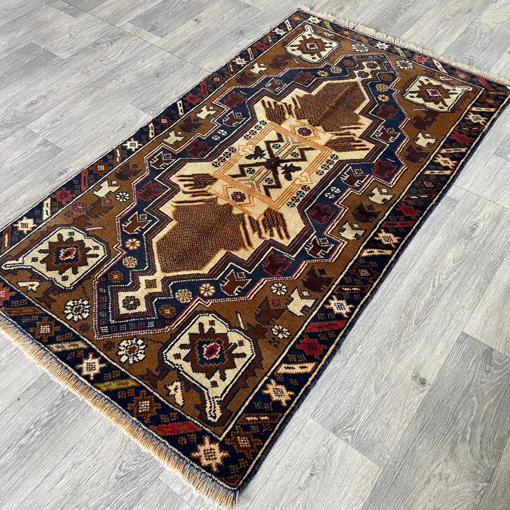 157 x 85 cm | Afghan Herati Baluch Rug (Old 1980)