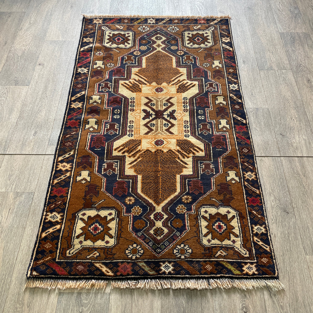 157 x 85 cm | Afghan Herati Baluch Rug (Old 1980) - Khorasan Rugs