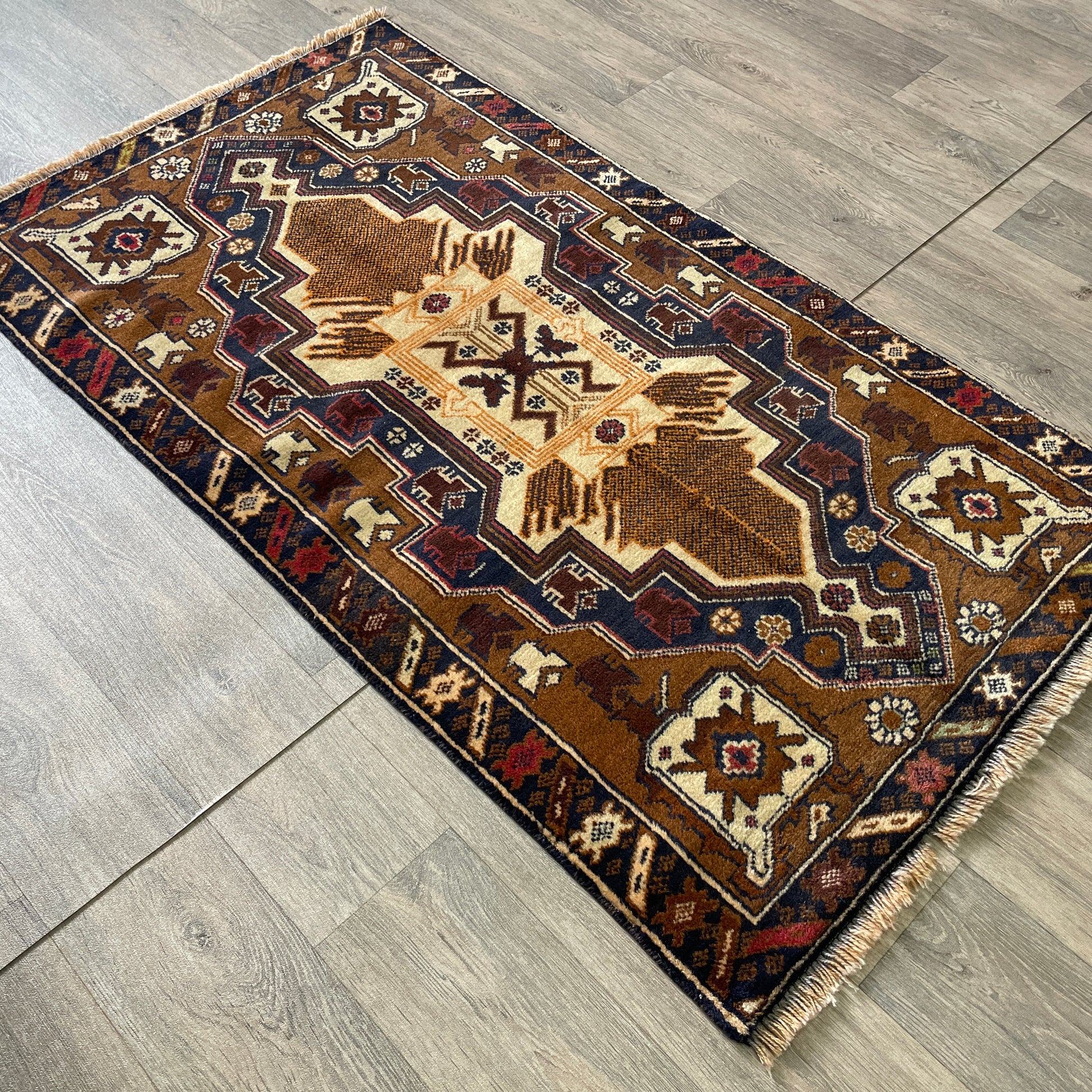 157 x 85 cm | Afghan Herati Baluch Rug (Old 1980)