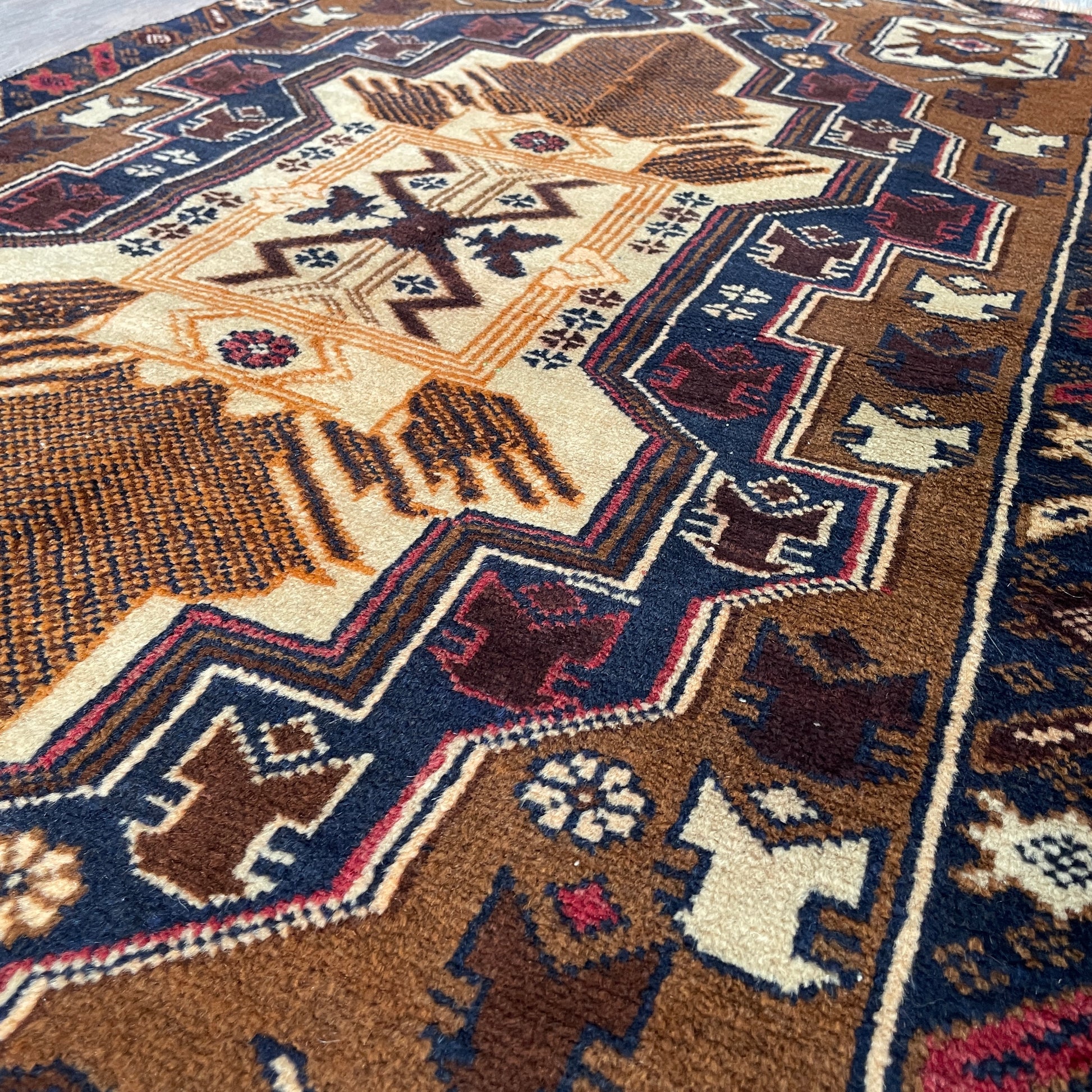 157 x 85 cm | Afghan Herati Baluch Rug (Old 1980)