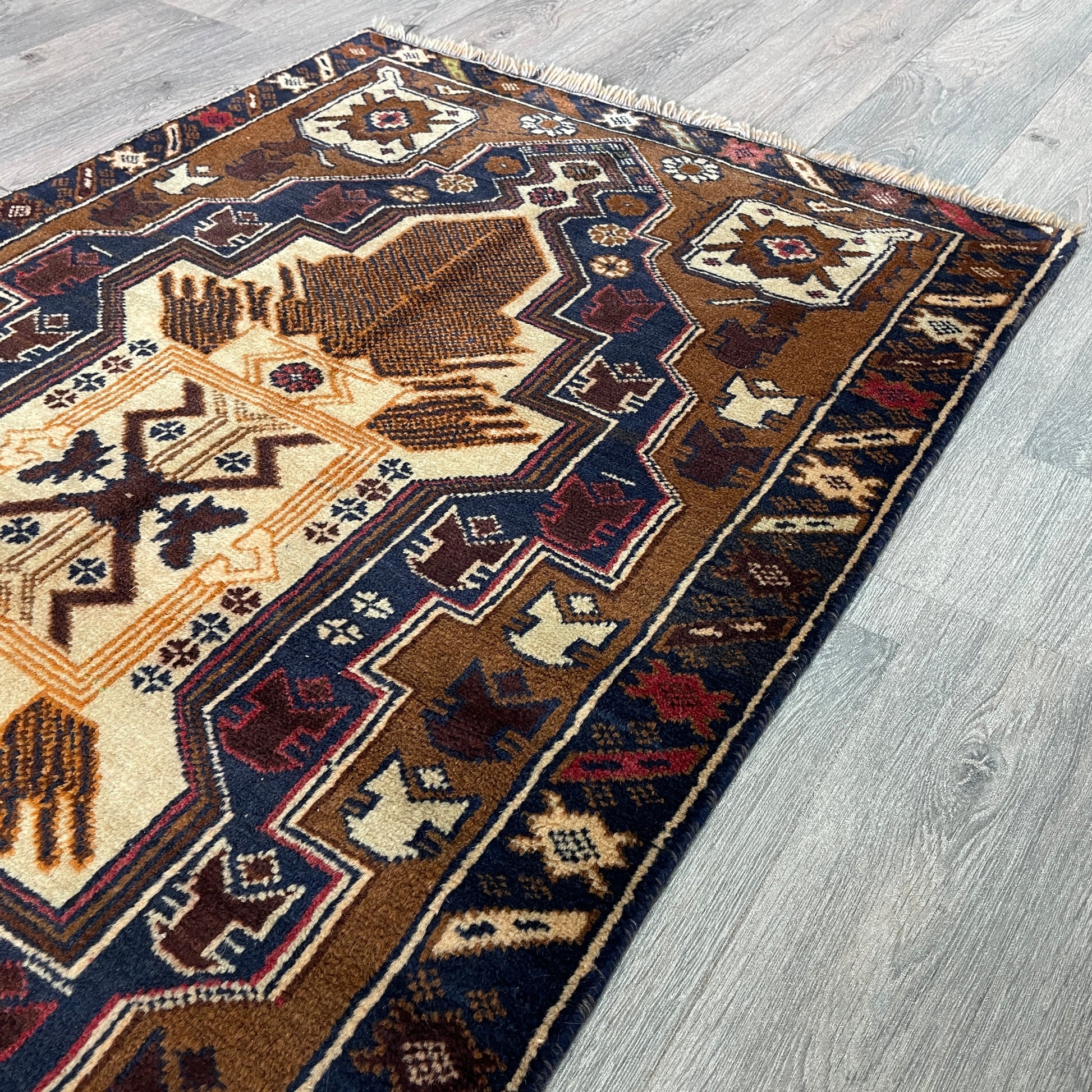 157 x 85 cm | Afghan Herati Baluch Rug (Old 1980)