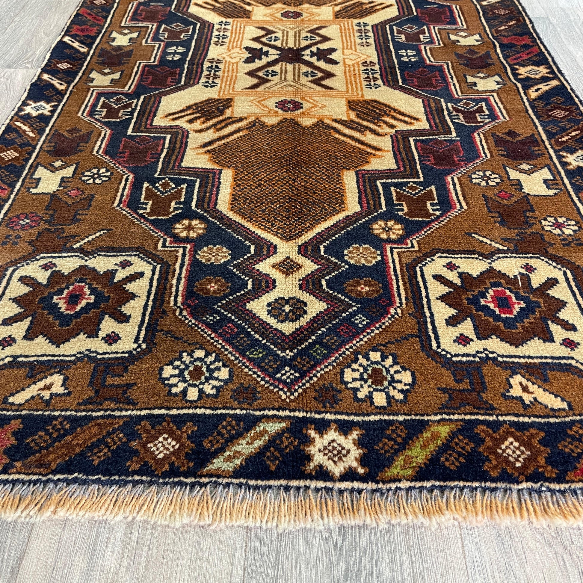 157 x 85 cm | Afghan Herati Baluch Rug (Old 1980)