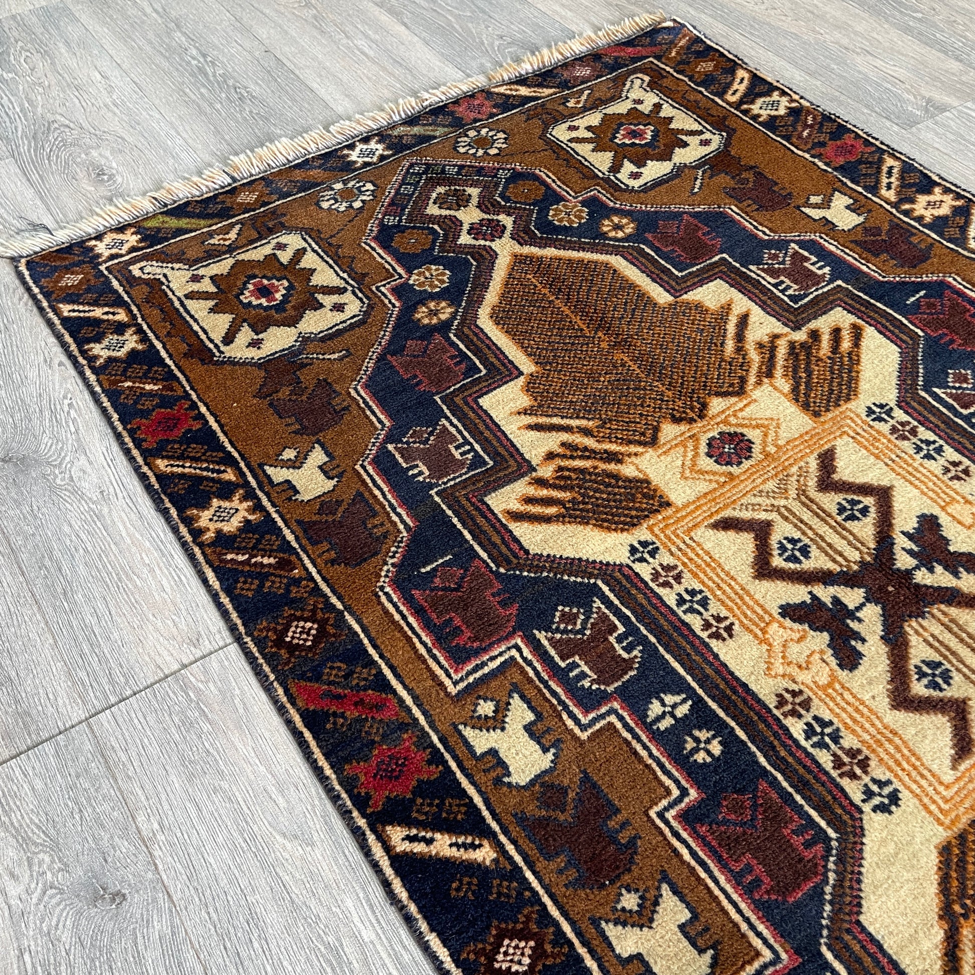 157 x 85 cm | Afghan Herati Baluch Rug (Old 1980)