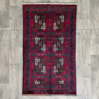 153 x 86 cm | Afghan Herati Baluch Rug (Old 1980) - Khorasan Rugs