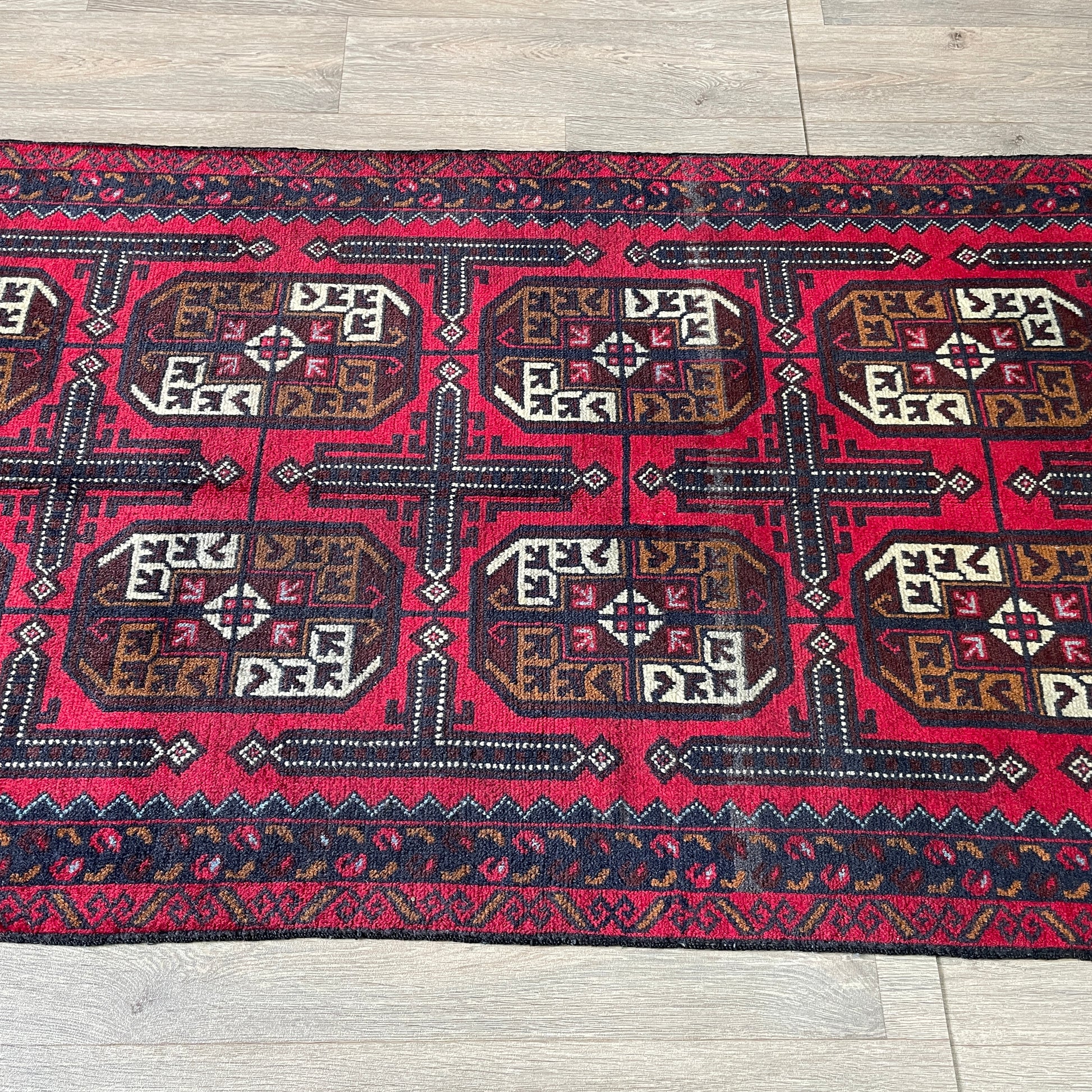 153 x 86 cm | Afghan Herati Baluch Rug (Old 1980)