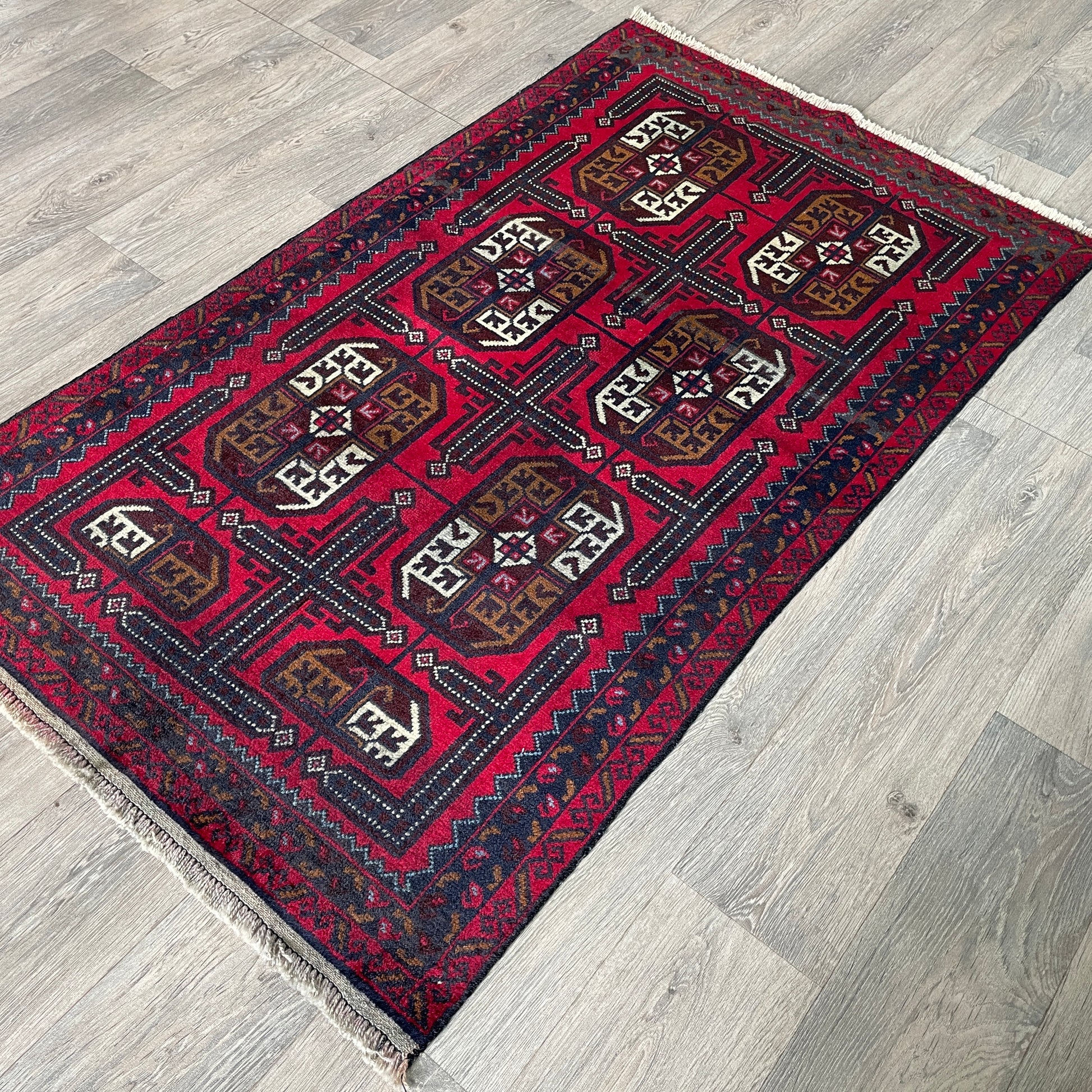 153 x 86 cm | Afghan Herati Baluch Rug (Old 1980)