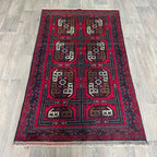 153 x 86 cm | Afghan Herati Baluch Rug (Old 1980) - Khorasan Rugs