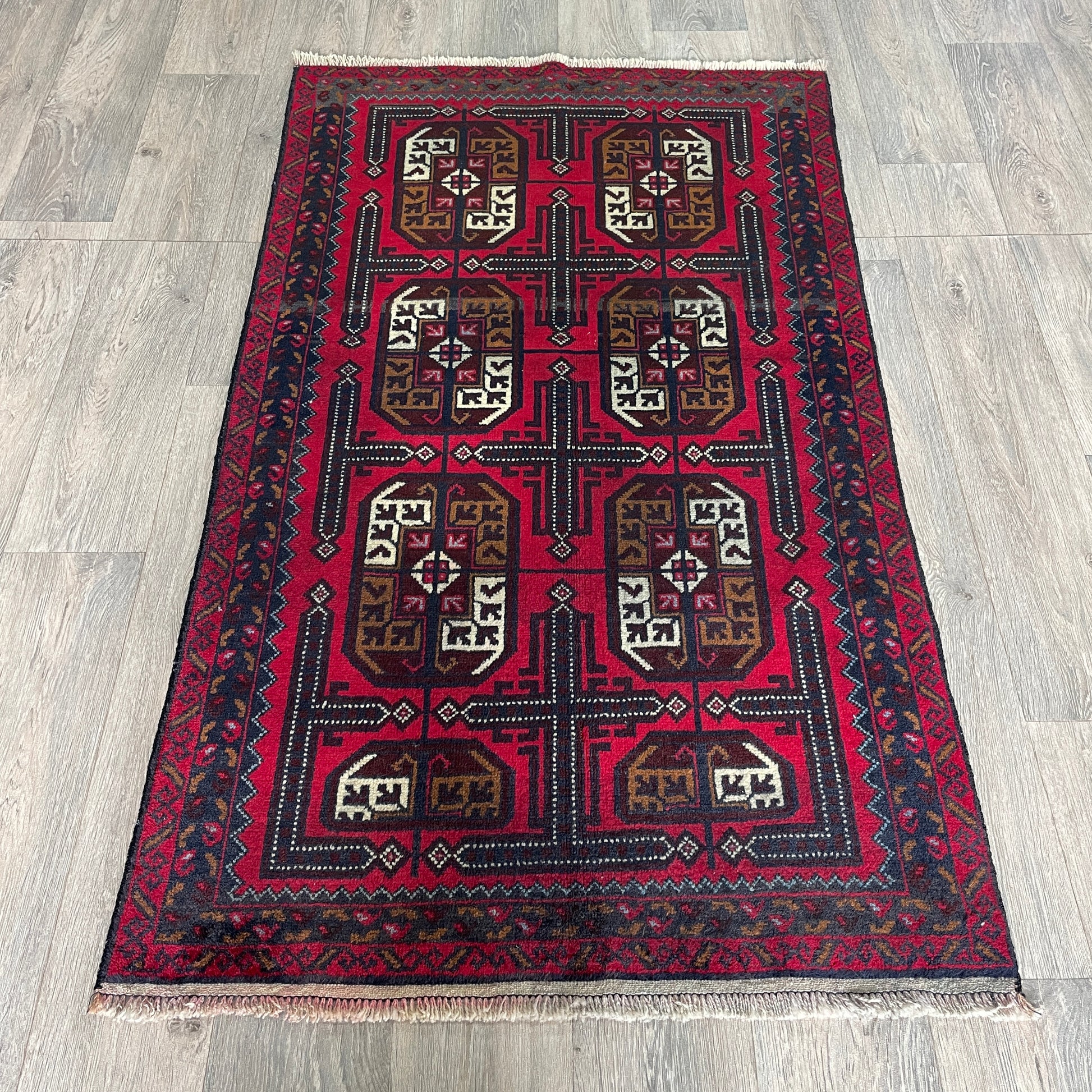 153 x 86 cm | Afghan Herati Baluch Rug (Old 1980)