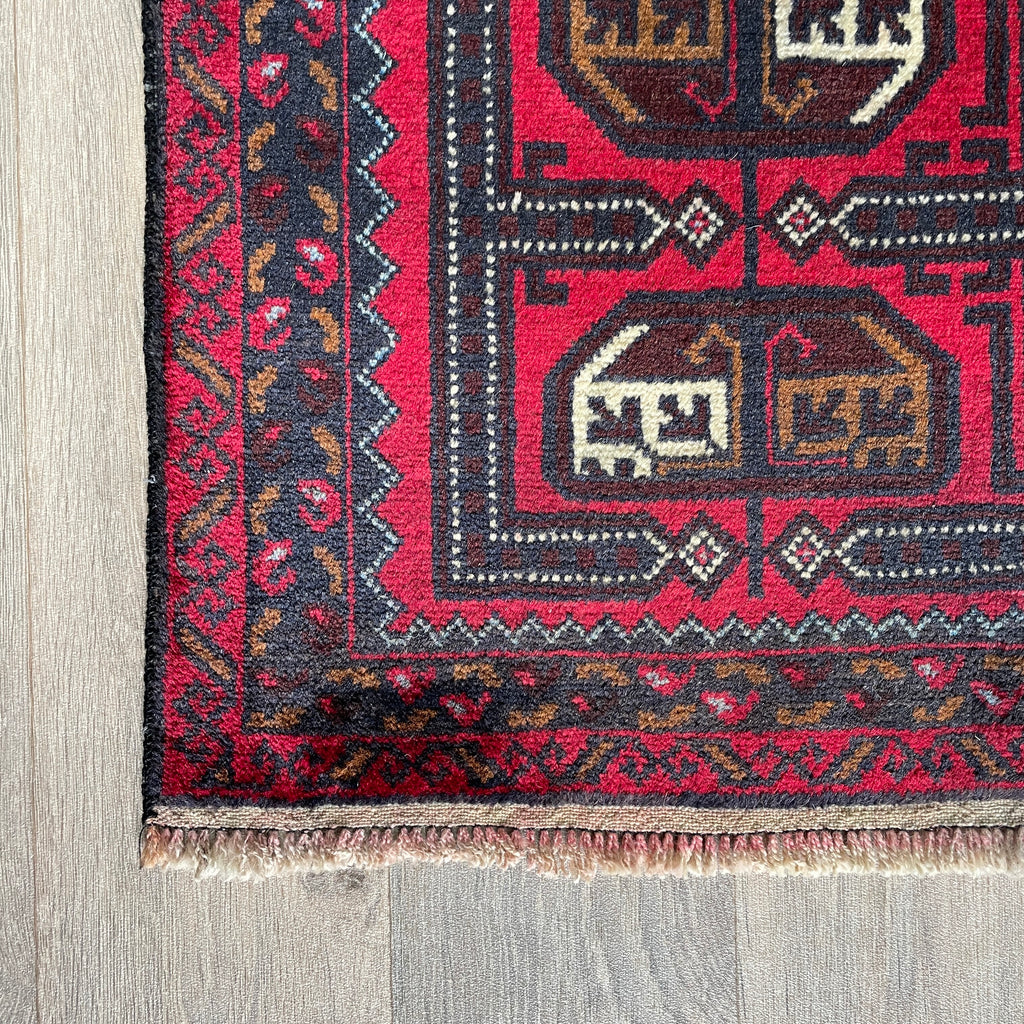 153 x 86 cm | Afghan Herati Baluch Rug (Old 1980)