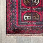 153 x 86 cm | Afghan Herati Baluch Rug (Old 1980) - Khorasan Rugs
