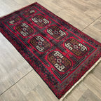 153 x 86 cm | Afghan Herati Baluch Rug (Old 1980) - Khorasan Rugs