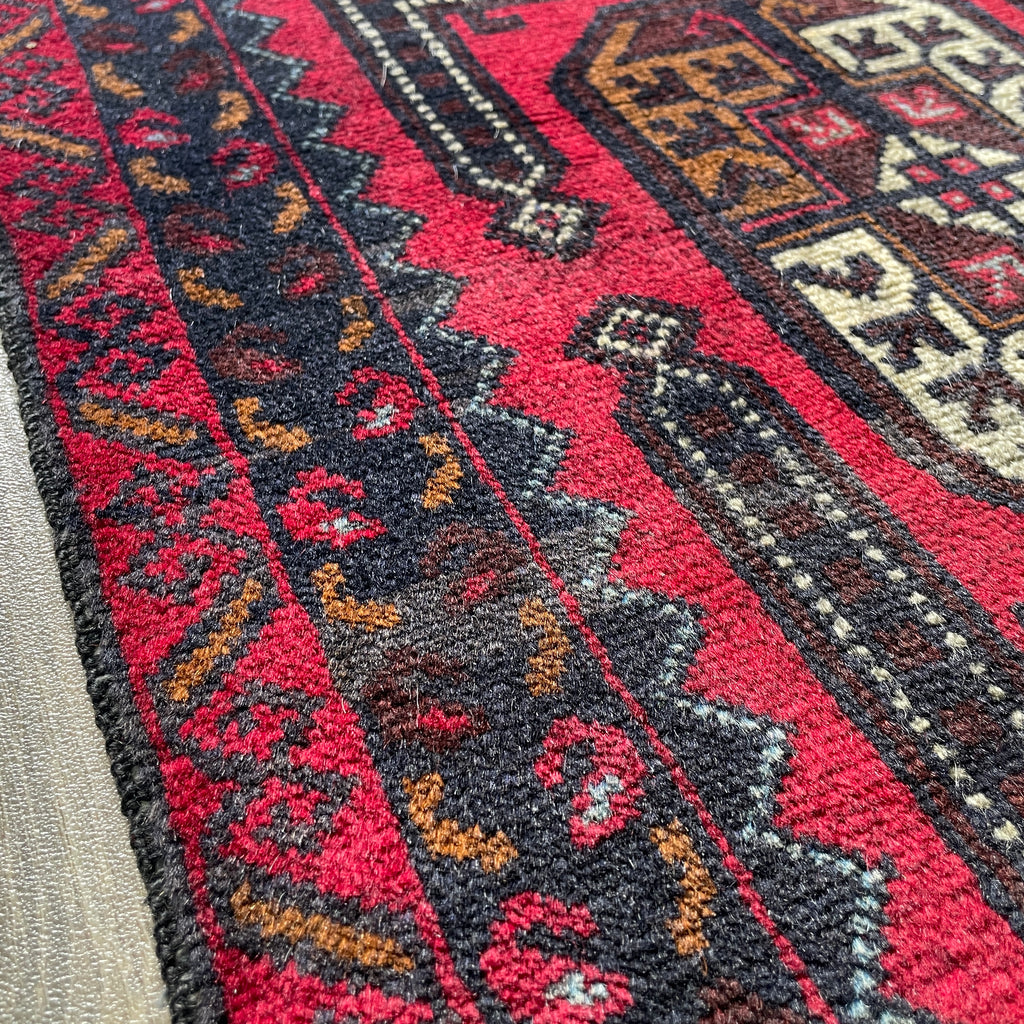 153 x 86 cm | Afghan Herati Baluch Rug (Old 1980)