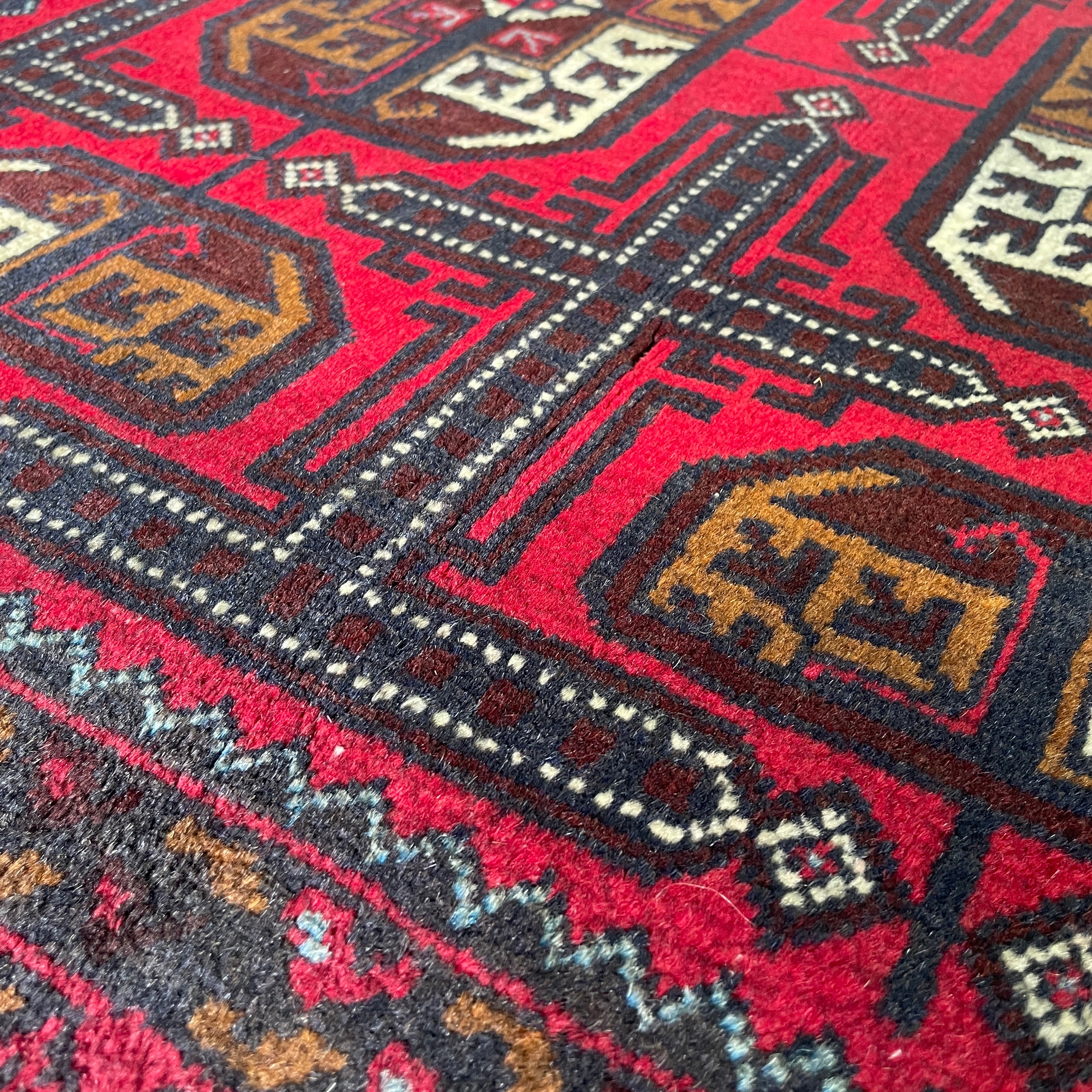 153 x 86 cm | Afghan Herati Baluch Rug (Old 1980) - Khorasan Rugs