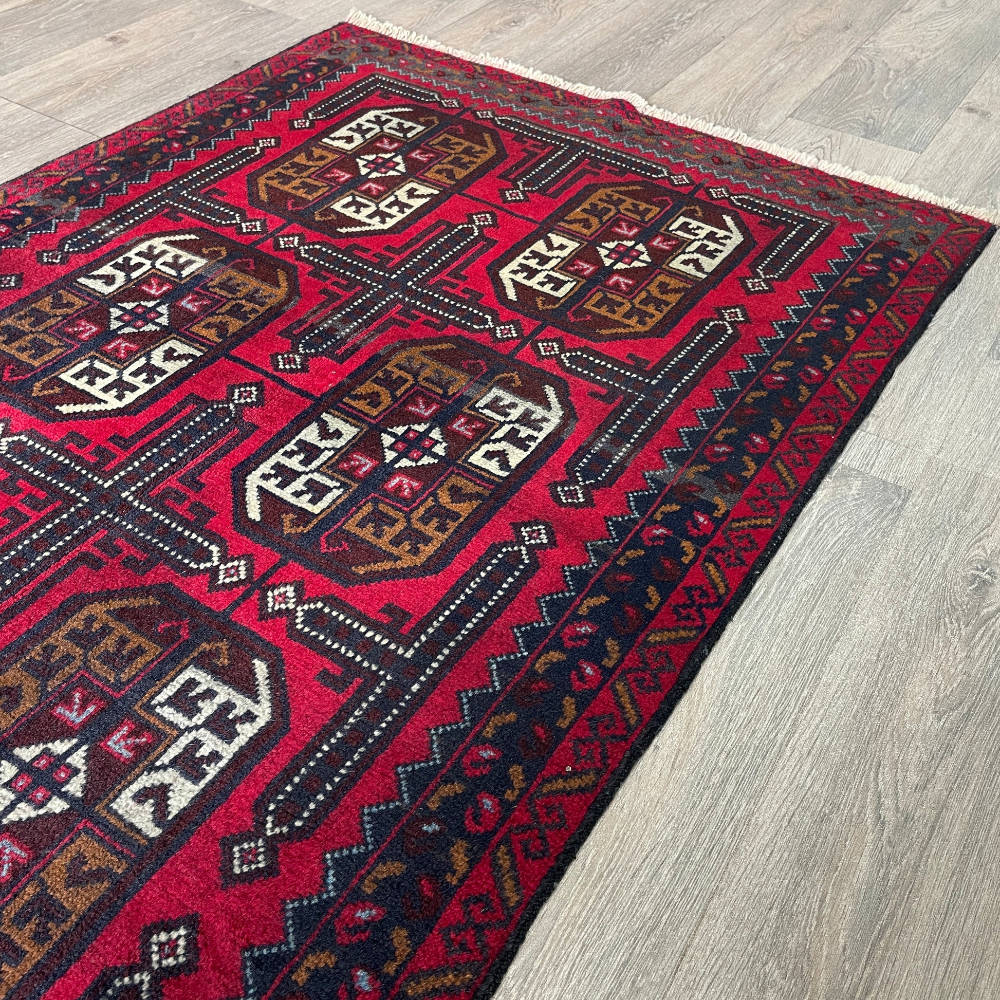 153 x 86 cm | Afghan Herati Baluch Rug (Old 1980)