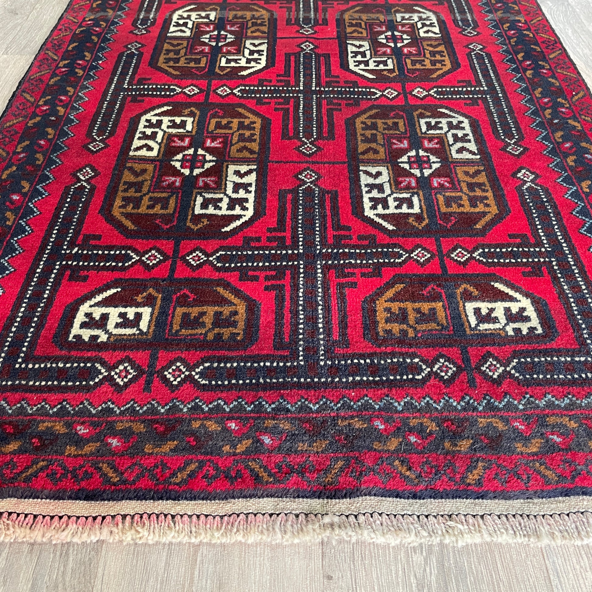 153 x 86 cm | Afghan Herati Baluch Rug (Old 1980)