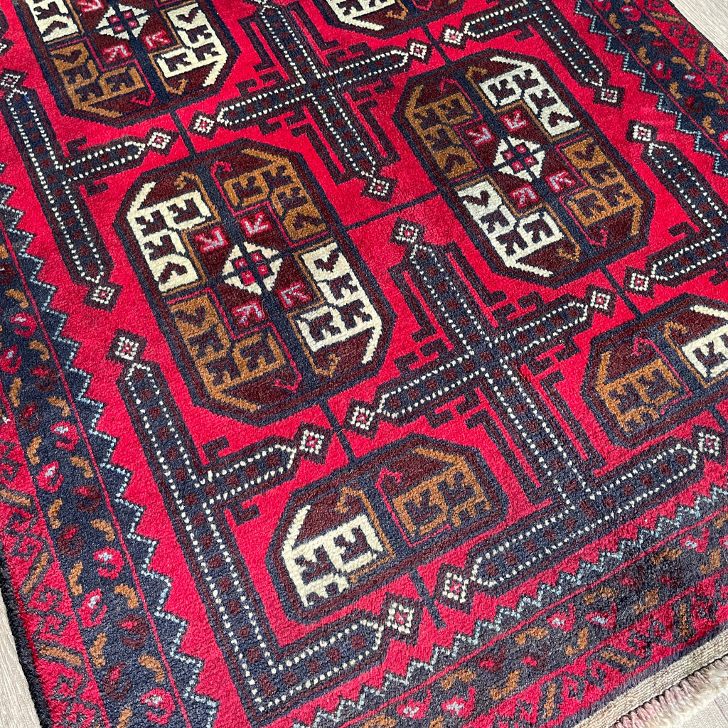 153 x 86 cm | Afghan Herati Baluch Rug (Old 1980)
