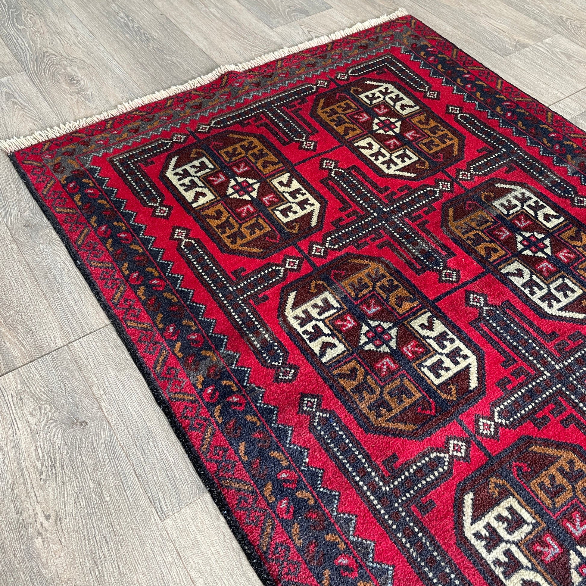 153 x 86 cm | Afghan Herati Baluch Rug (Old 1980)